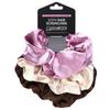 Satin Hair Scrunchie, Extra Large, Pink, Beige, Dark Brown, 3 Scrunchies