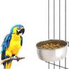 Clamp-on Hamster Hanging Stainless Steel Water Drinker Cage Cup Parrot Feeding Bowl Bird Feeder