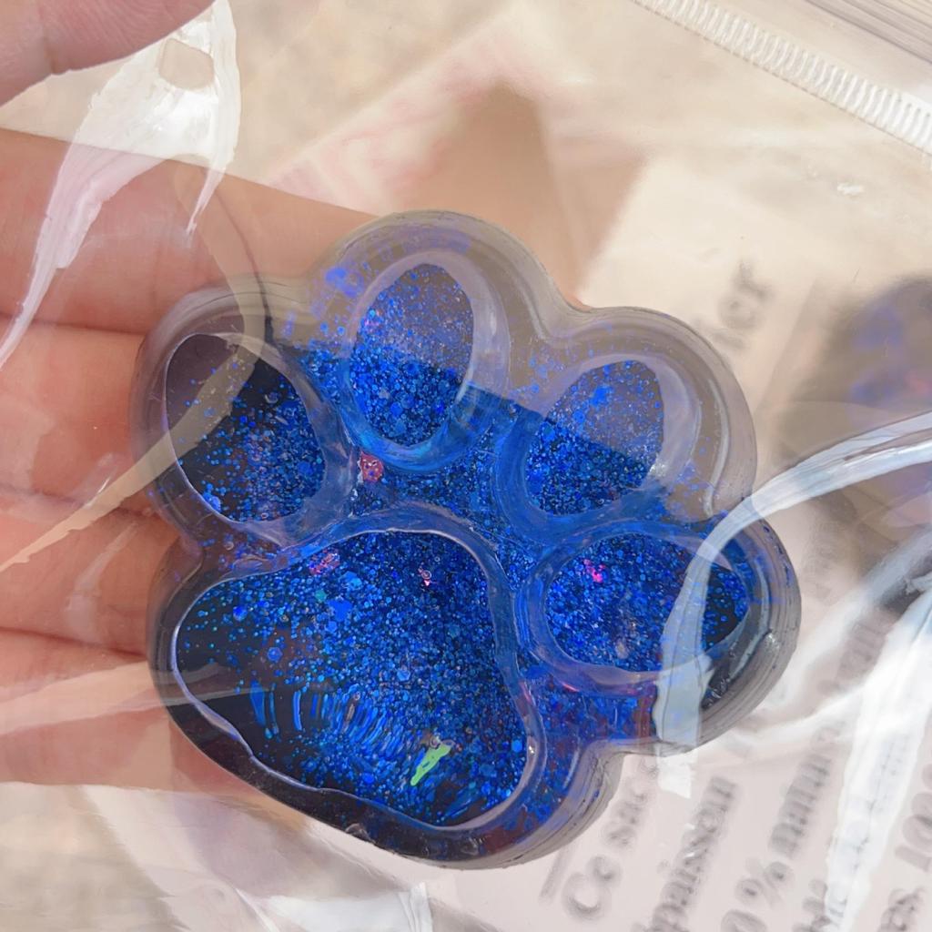 Starry Sky Cat Paw Squeeze Toy: Imitation Silicone Slime for Stress Relief