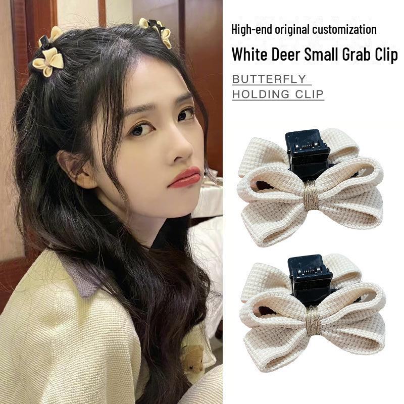 2025 Черная шпилька-бантик со стразами для прически принцессы