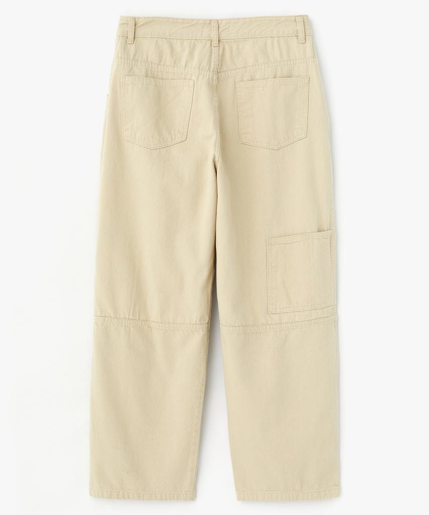 COFWI Wide One-Pleat Cotton Pocket Pants Beige