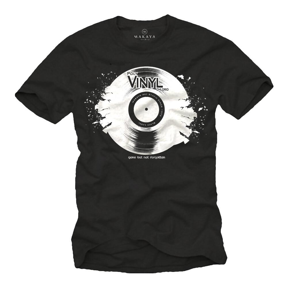 Vintage Electro House Music Men's T-Shirt with Vinyl - Men's Turntable DJ Shirt-