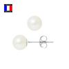 Compagnie Générale Des Perles - Genuine Cultured Pearl Earrings 7-8 Mm 18 Cts White Gold Safety System - Women's Jewelry