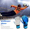 1 пара вратарских перчаток Утолщенные износостойкие противоскользящие прочные захваты на ладонях Пять пальцев Цветовое соответствие Двойные слои Защита запястий Футбол