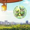 3D Visual Effect Hanging Wind Chime Green Eyed Owl Design Metallic Light Reflective Outdoor Garden Wedding Decor Bird Repellent