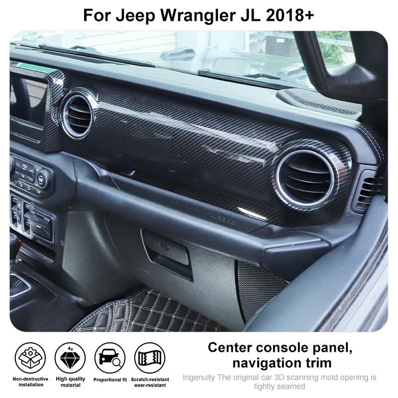 Center Console Panel  Navigation Decoration Cover Sticker For Jeep Wrangler JL For JT Gladiator 2018 Up Car Interior Accessoriess