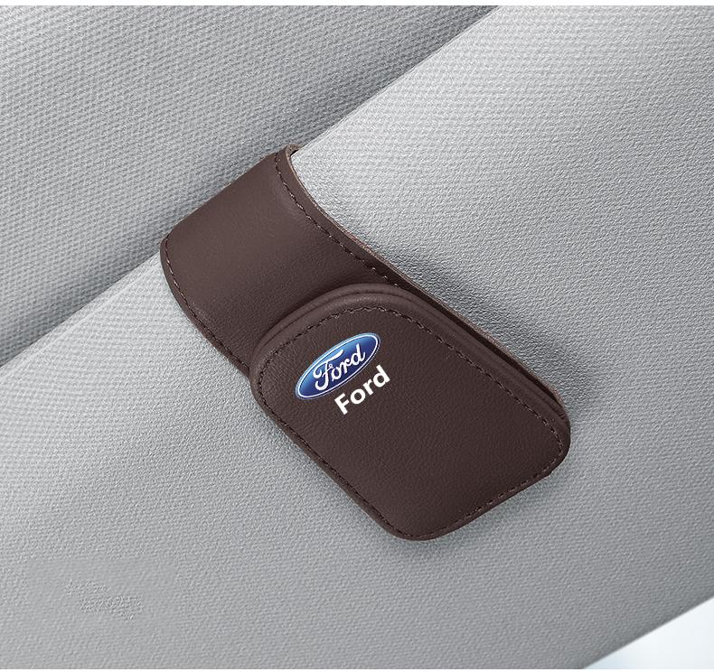 Car Sun Visor Glasses Clip Sunglasse Eyeglasses Holder For Ford S MAX Ranger Focus Fiesta Mondeo Kuga Mustang Escort keychain