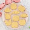 8Pcs/Set Christmas Cookie Cutters Stamp Santa Snowflake Gingerbread Man Biscuit Embosser Mold New Year Party Decor Baking Tools
