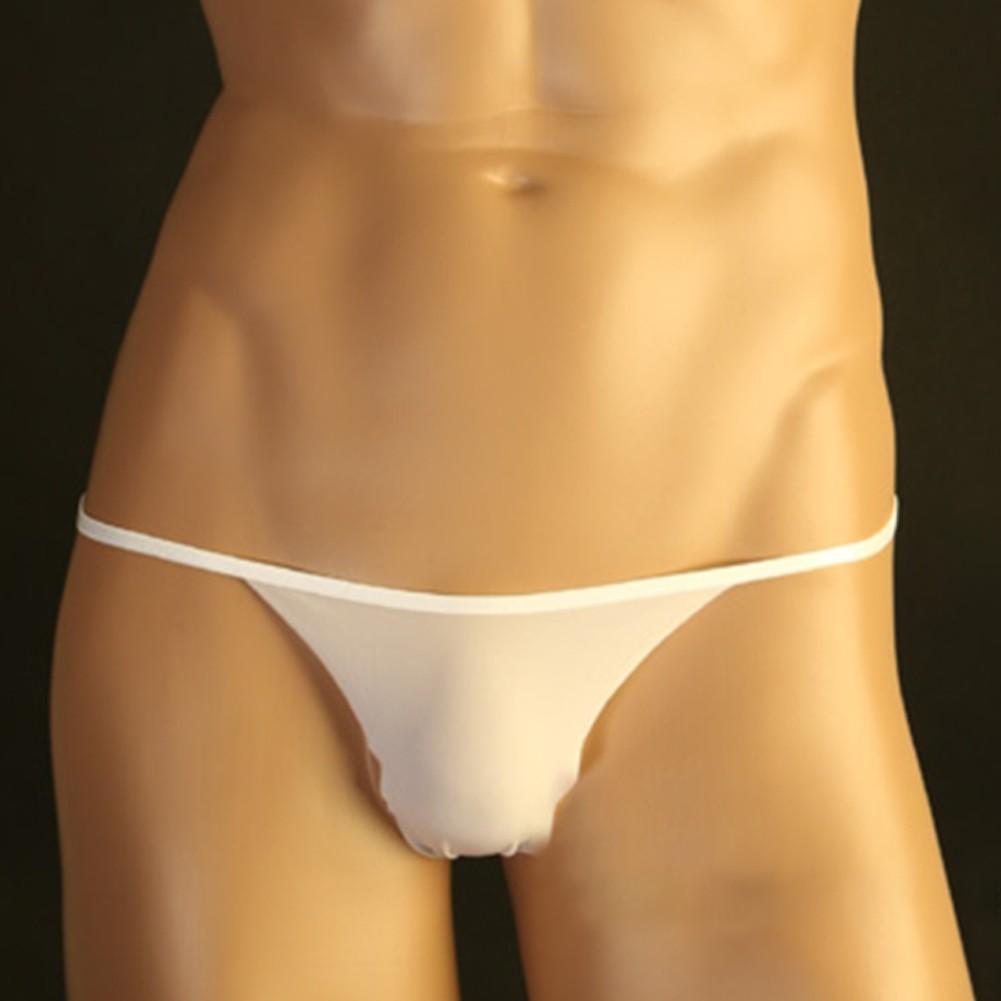 Мужское сексуальное нижнее белье из ледяного шелка, трусы-стринги с низкой посадкой, нижнее белье-стринги