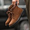 Fashion Four Seasons Men Suede Leather Boots Outdoor Casual Hiking Boots Fashion Thick Bottom Ankle Boots Anti-slip Man Motorcycle Botas