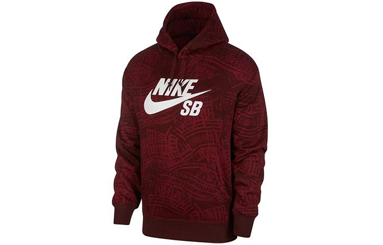 Nike Толстовки Мужские Бордовые С Капюшоном Утепленные Обычные CK5125-638