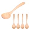 5Pcs Soup Spoon Long Handle Household Wooden Cooking Spoon for Home Kitchen Restaurant