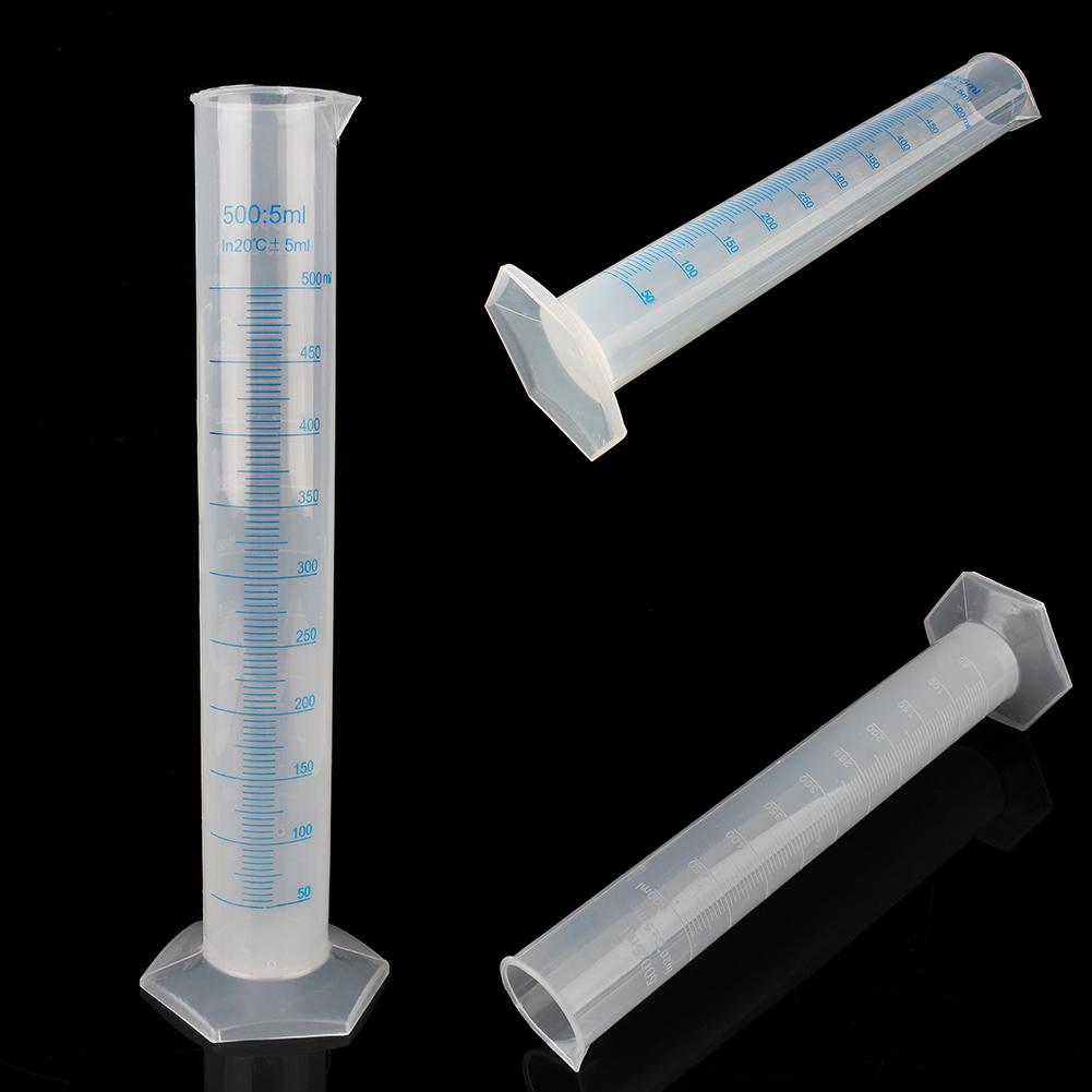 500ml Plastic Graduated Cylinder with Wide  , Tapered Pouring Spout Base for   Test, Aromatherapy, Beer, Wine Making