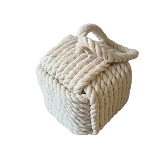 Утяжелённый дверной стопор Тяжёлый наполненный песком дверной стопор с ручкой Дом Офис Внутренний Декоративный Ручной работы Хлопковый канатный шар Напольный дверной стопор