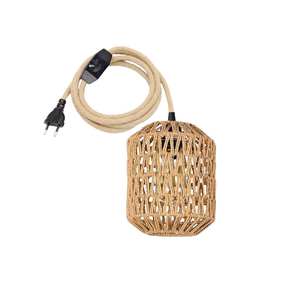 Вилка ЕС Бамбуковая люстра Подвесной светильник Ваби-саби Дзен стиль Ручная работа Ротанговый светильник Домашний декор для гостиной Потолочный подвесной светильник