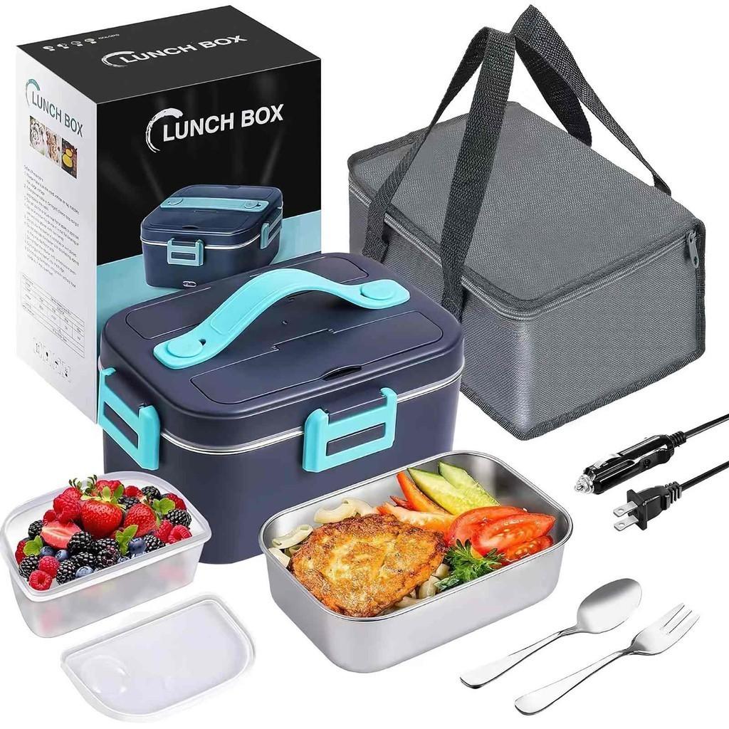 75W 1.8L Portable Electric Heated Lunch Box Stainless Steel Detachable Heating Bowl Car/Truck/Office Dining Box Microwave Oven