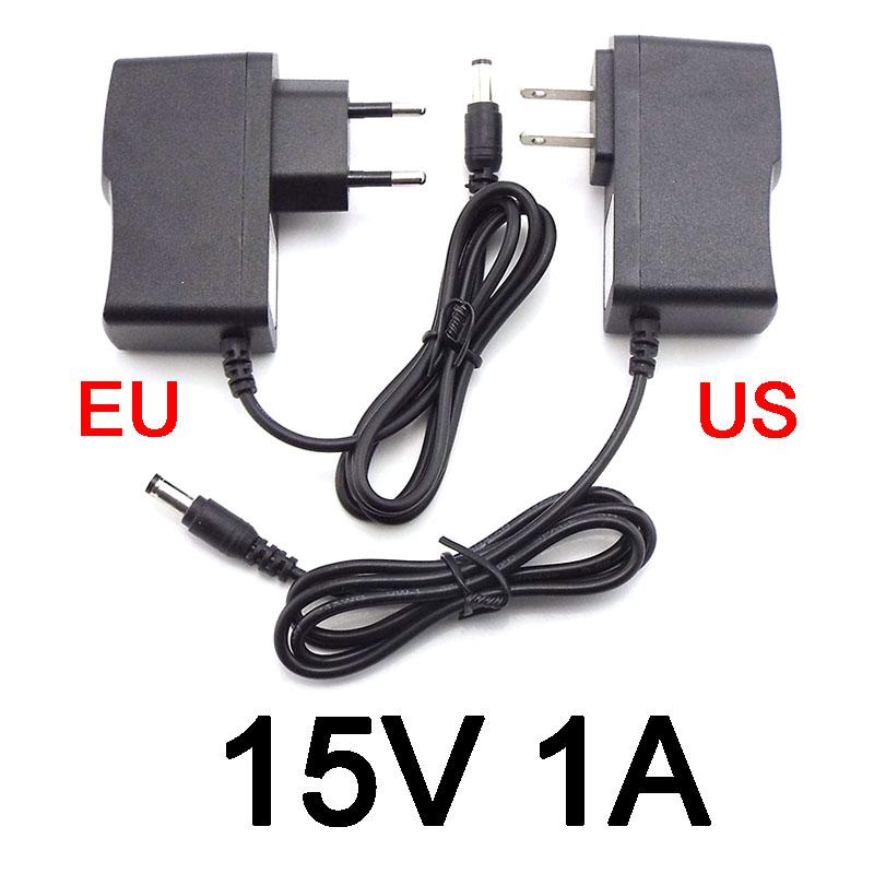 15V 1A 1000ma AC DC Power Supply Adapter Plug 15 Volt Converter For LED Strip Light CCTV Charger Switch 5.5mmx2.5mm US/EU