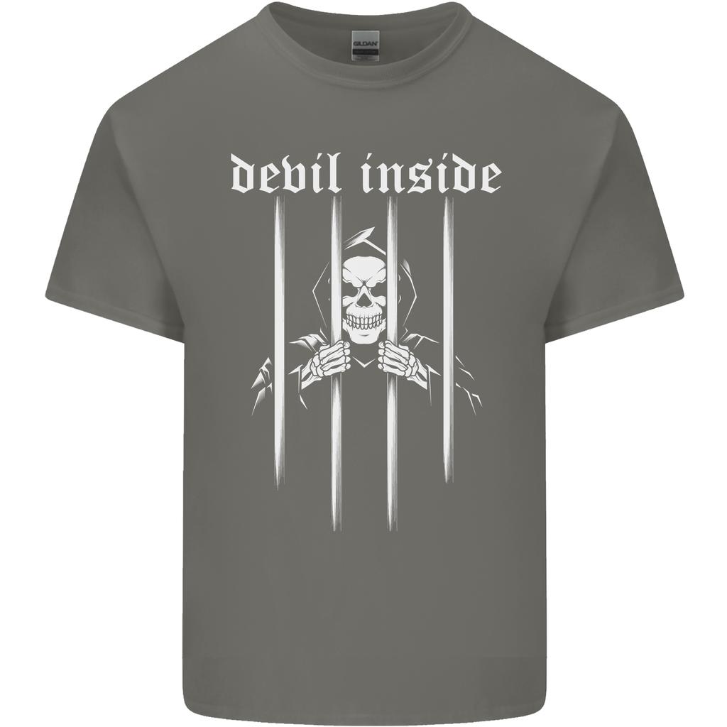 Devil Inside Grim Reaper Satan Skull Gothic Unisexs Light Cotton TShirt