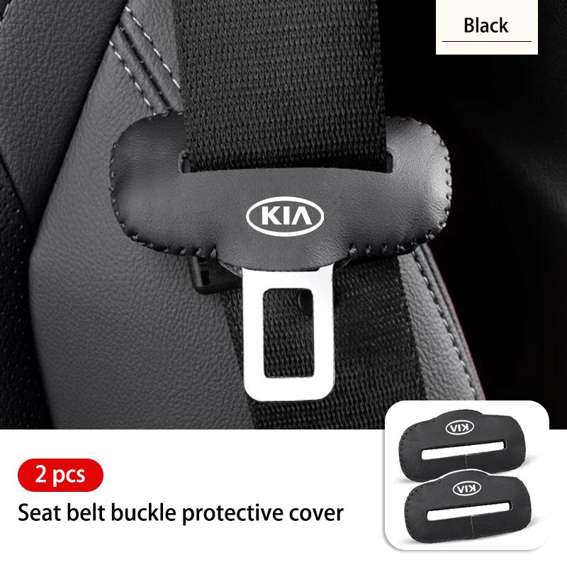 Car Seat Belt Buckle Protective Cover Leather Stylish Decoration For KIA Ceed Sportage Rio K5 K2 Optima Cerato Proceed Venga