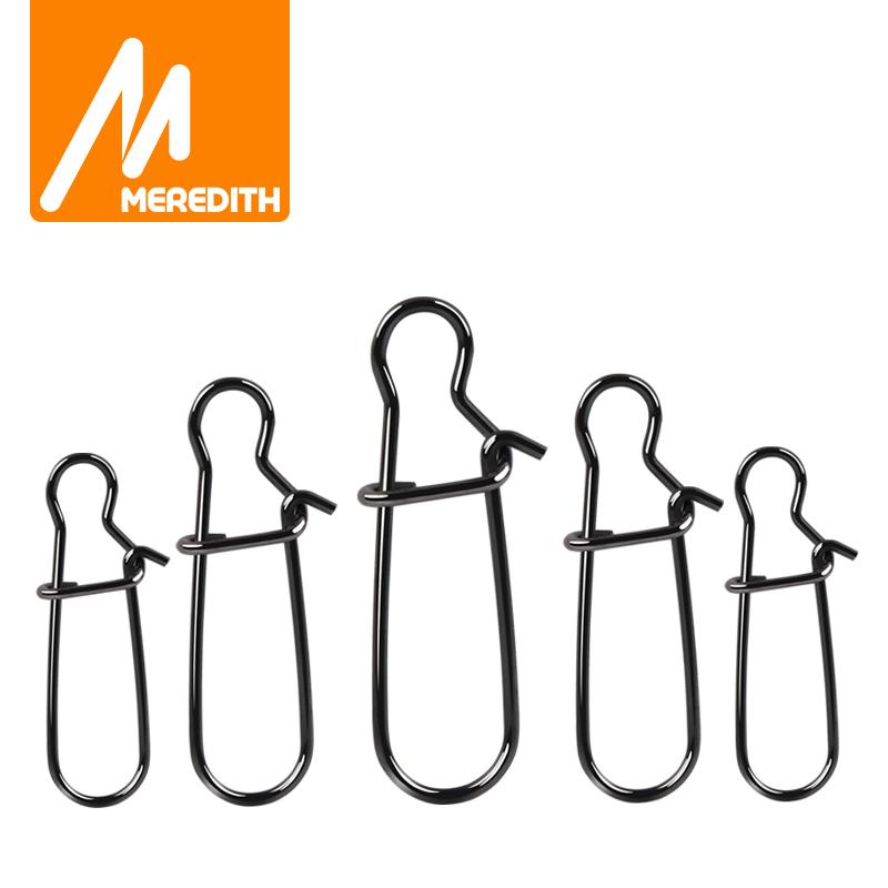 MEREDITH 50 шт. рыболовный соединитель из нержавеющей стали, быстрый зажим, защелкивающиеся защелки, поворотные твердые кольца, защитные защелки, рыболовный крючок, оснастка для инструмента