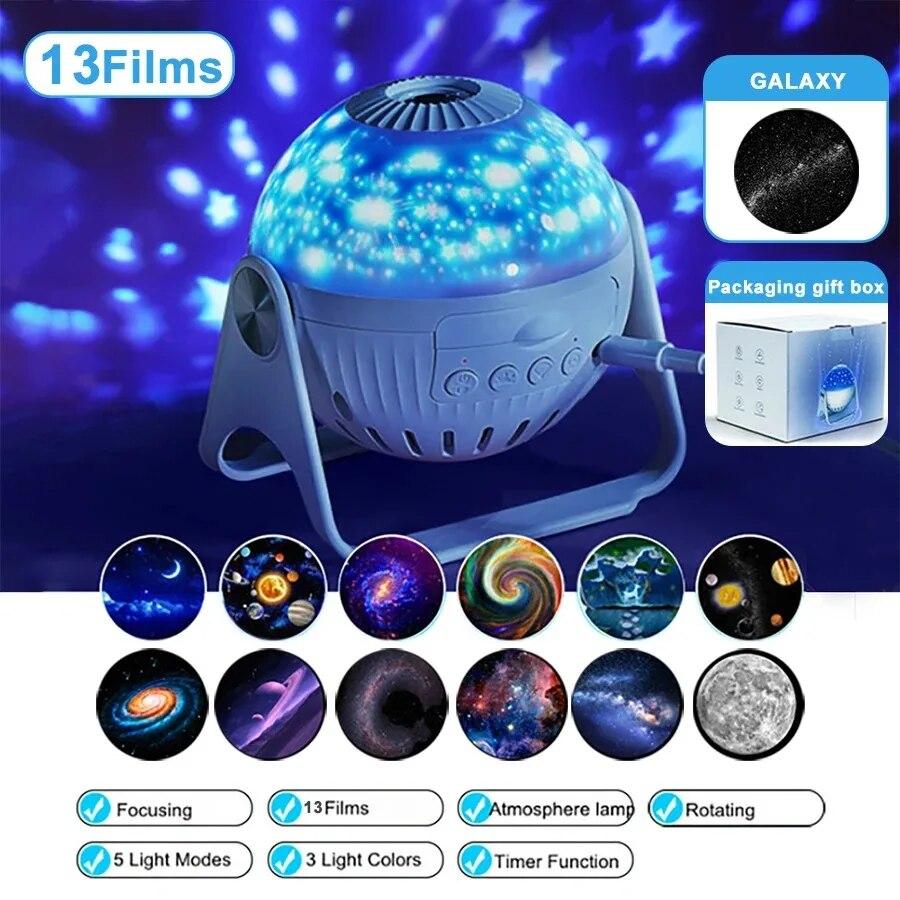 Planetarium Galaxy Night Light Projector 360° Adjustable Star Sky Night Lamp For Bedroom Home Kids Birthday Gift