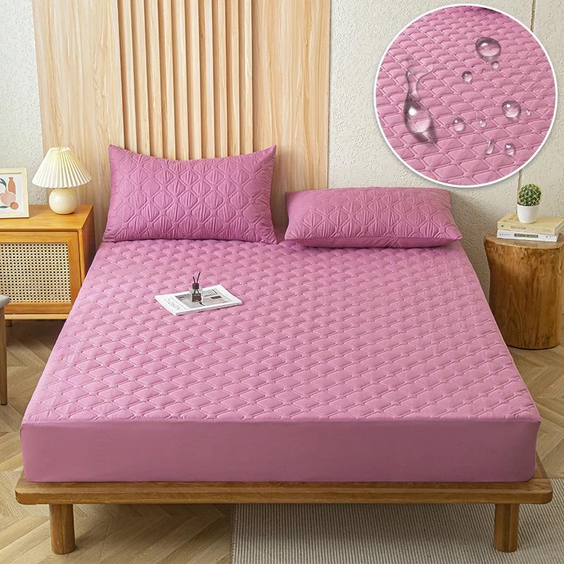 Супер водонепроницаемый стеганый матрас для кровати, набор чехлов для односпальной двуспальной кровати, защита от намокания, пылезащитная простыня на кровати