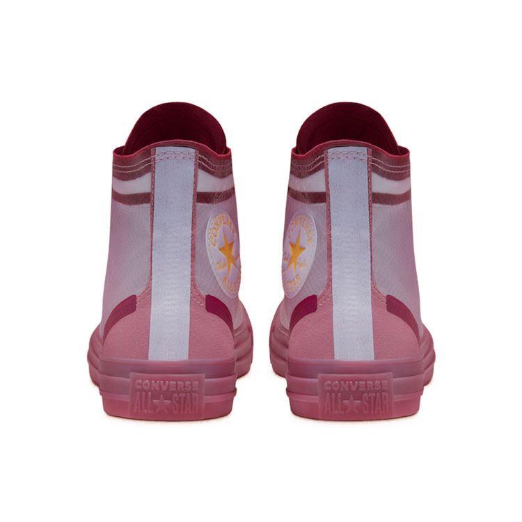 Converse Полупрозрачная сетка Utility Chuck Taylor All Star Ретро Универсальные Повседневные Высокие Кеды из Канваса Женские Кроссовки Розовый Красный Желтый 567368C