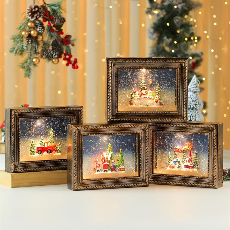 Festival Memory Showcases Combining Rotating Snow Effect Battery Power Melodies Player And Shatterproof Frame Structure