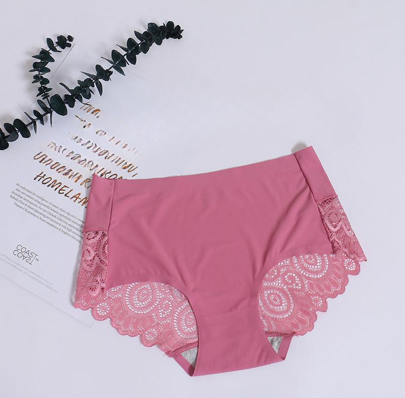 Женское сексуальное нижнее белье Трусики средней посадки Нижнее белье Кружево Чистый цвет Хлопок Женское нижнее белье Трусы
