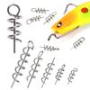 Steel Worm Swivel Tools Fishing Hook Connector Lock Needle Lure Baits Hook Hook Pin Screw Needle