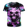 Men's 3D T-shirt Fashionable Cool Animal Skull Print Breathable Summer Round Neck Short Sleeved Casual Top