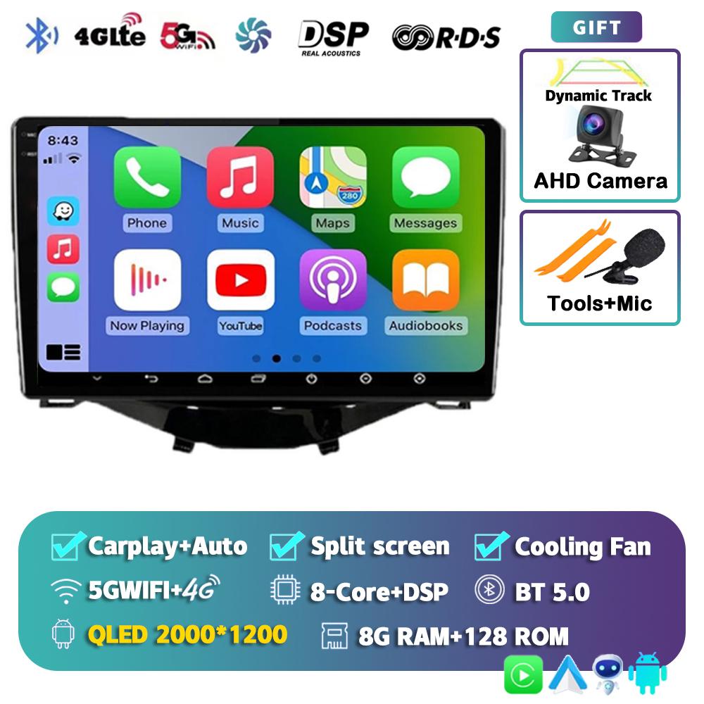 Android 14 Carplay Auto Car Radio For Toyota Aygo Peugeot 108 Citroen C1 2016-2020 Multimedia Video Player GPS Autoradio Stereo