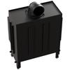 Steel fireplace KRATKI LUCY left 14 kW Ø 200 black thermotec self closing door