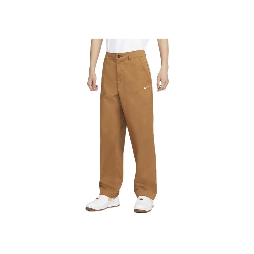 Nike Embroidered Logo Casual Loose Straight Pants Men Bottoms Malt-Brown FD0406-270