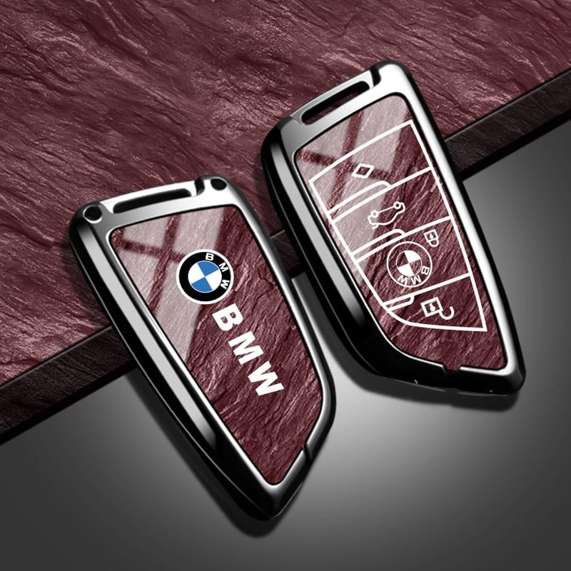rztbk6 Zinc Alloy Car Key Shell Fob Cover Holder Shell Car sticker For BMW F20 G20 G30 X1 X3 X4 X5 G05 X6 X7 G11F15 F16 G01 G02