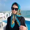 New 90*90cm Fashion Silk Scarf Scarftop Headwraps Women Vintage Four Seasons Hair Scarve Hijab Foulard Bandana Femme Headscarf