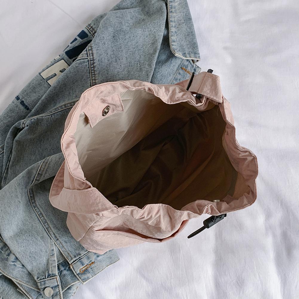 Женская модная сумка на плечо, большая вместительная нейлоновая сумка-ведро на шнурке, простая сумка-мессенджер с регулируемым ремешком для путешествий на открытом воздухе