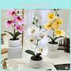 Faux Flower Phalaenopsis Bonsai Desk Decor For Home Office Decoration Wedding