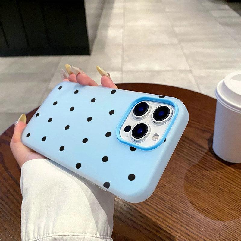 Матовый frosted чехол с узором, приятный на ощупь, PC+TPU 2-в-1, с принтом в горошек, защитная накладка, мягкая задняя крышка