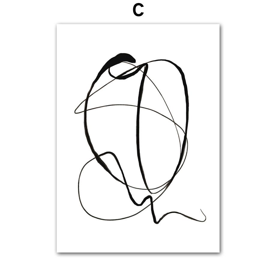 Рисунок черными линиями Девушка Тело Радуга Абстрактные Постеры Принты Настенное Искусство Холст Живопись Фотографии для Декора Гостиной