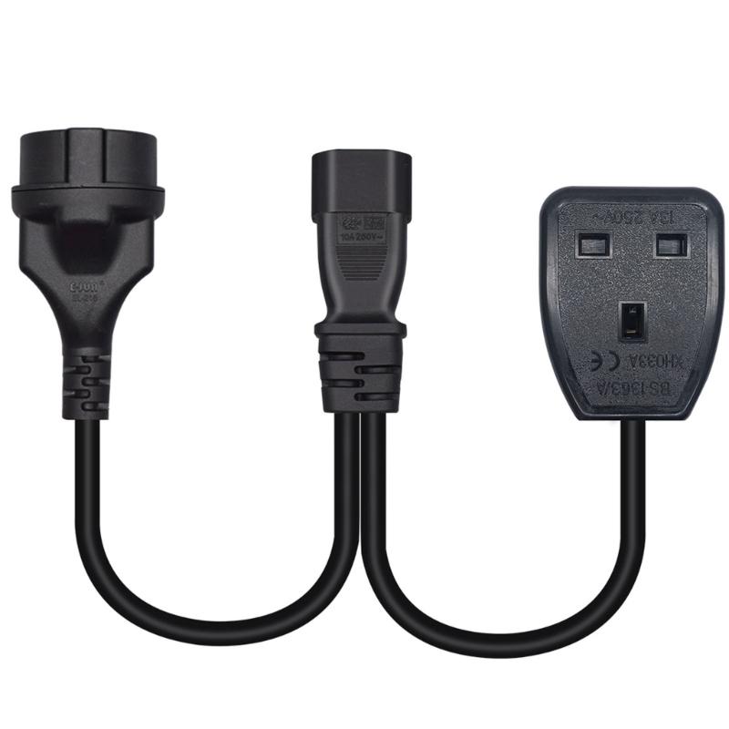 Кабель-адаптер питания переменного тока IEC320 C14 к UK 13A + EU4.8мм, 3-контактный штекер к гнездовому разъему питания, шнур