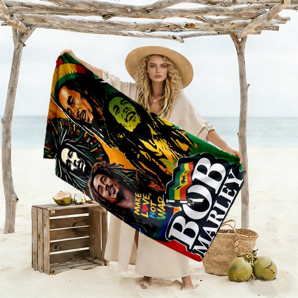 Bob Marley Beach Towel High Absorbency Quick-Dry Comfortable Lightweight