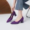 Fashion Pointed-toe High Heel Women's 2025 Spring and Autumn New Soft Knitted Breathable and Comfortable Rubber Soled Work Shoes
