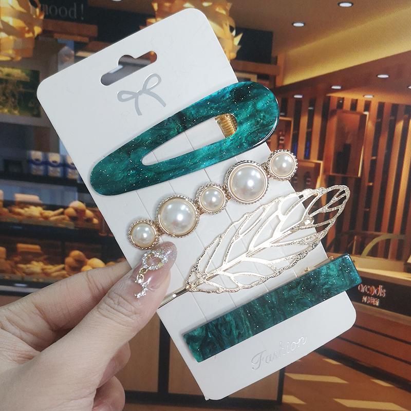 Корея Блестящий Кристалл Набор Заколок для Волос Модные Аксессуары для Волос Тренд для Женщин Девушка Жемчуг Стразы Заколка Боковая Заколка для Волос