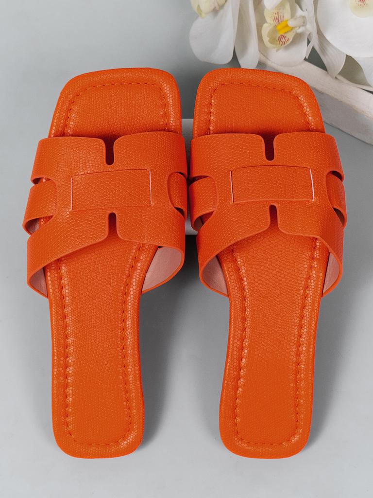 Простые повседневные женские тапочки импортного производства большого размера с квадратным носком можно носить на улице однотонные классные тапочки