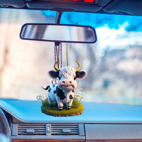 Christmas Cow Pendant Durable Acrylic Adorable Cow Ornament for Christmas Tree Decoration Party Favor