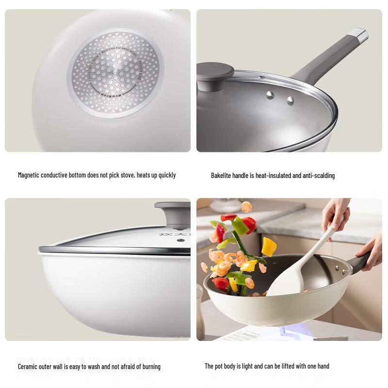 COOKER KING Плоская сковорода-вок с антипригарным покрытием, 32 см