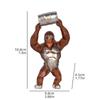 Wood-grain Gorilla Sculpture Resin Animal Sculpture Decorative Piece for Home, Bedroom, Living Room, Study, and Counter