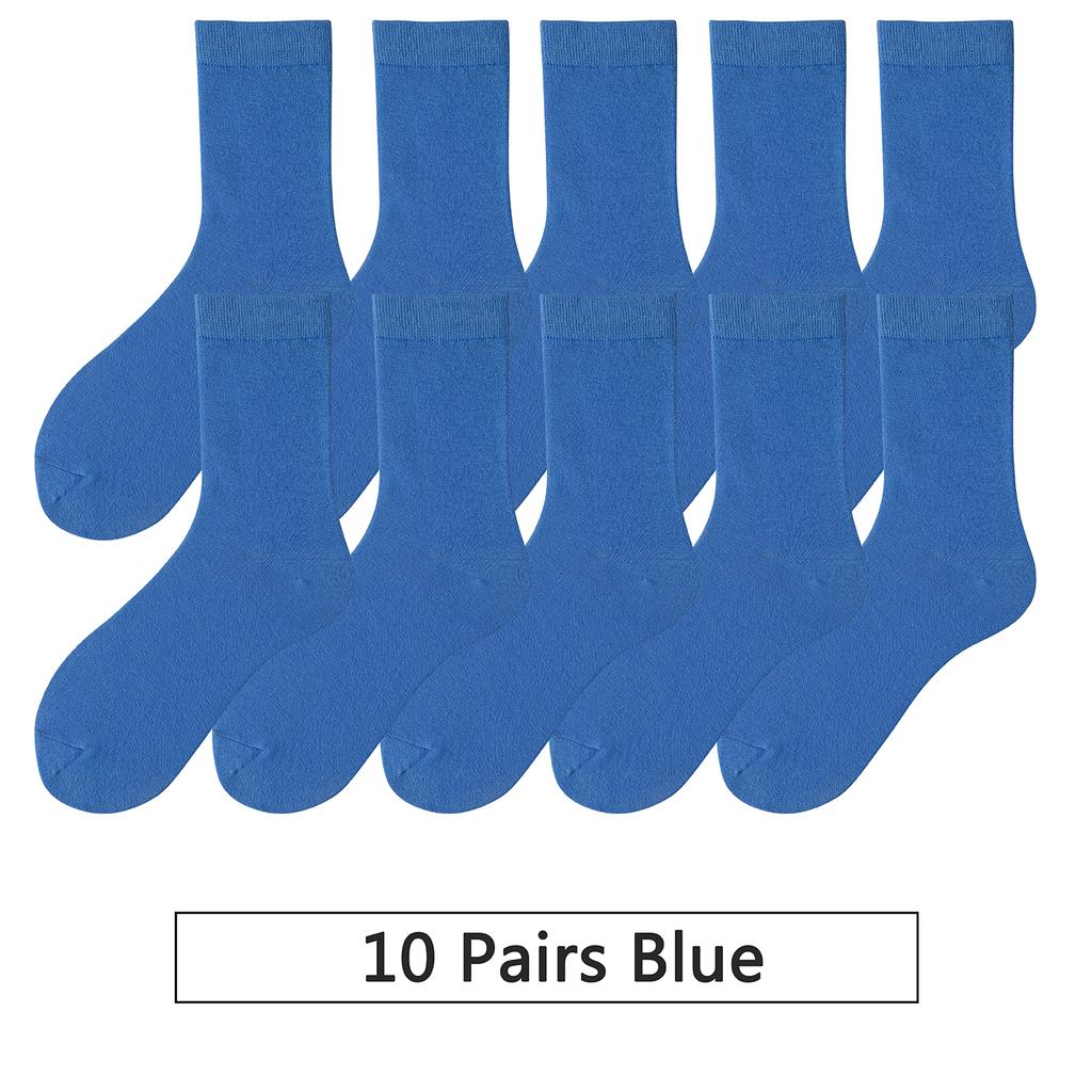 10 пар/лот Новые женские хлопковые носки Мужские носки Однотонные Осенние Весенние Для женских Мягкие Дышащие Разноцветные Девичьи