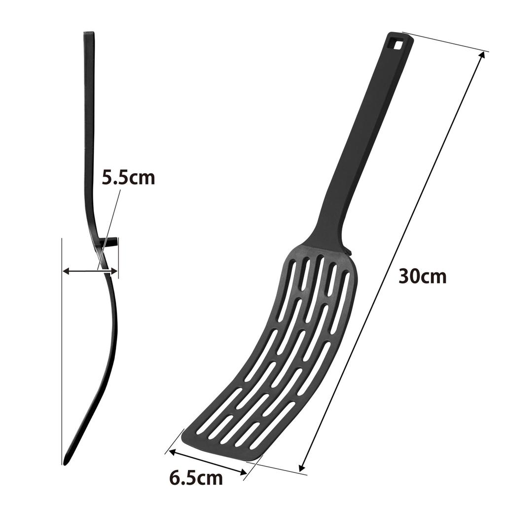 Yamazaki Tower Silicone Handle Long x x Dishwasher Floating 1502 Turner, Black, W6.5 D5.5 H30cm, Safe, Tip,